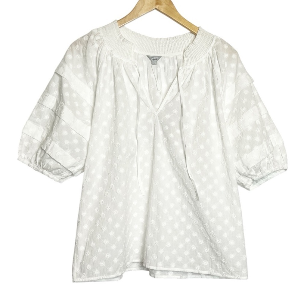 NWT Rails Paris Embroidered Top Daisies White Size Large - Picture 2 of 8